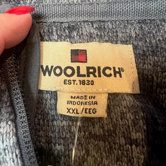 Mens Woolrich Quarter Zip Pullover Sweater with Chest Pocket Two Tone Gray XXL - Picture 4 of 4